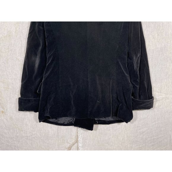 Vintage 70s 80s Necessary Objects Black Velvet Double Breasted Coat - Picture 7 of 7